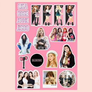 К-поп наклейки Блэкпинк BLACKPINK 1 лист А4 L184662